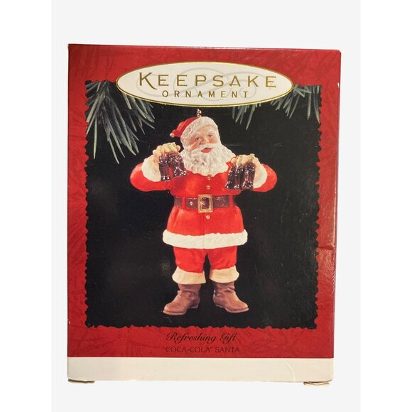Coca-Cola Santa  Refreshing Gift Hallmark Keepsake Ornament 1995 - Picture 5 of 16